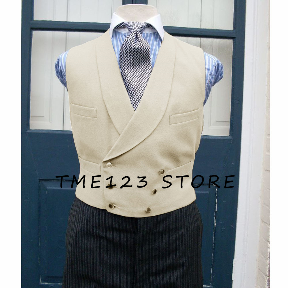 Men Formal Wear Vest - Men's Serge Casual Vest Business Double