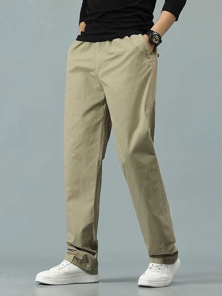 Men Formal Wear Summer - 100% Cotton Straight Casual Pants Men