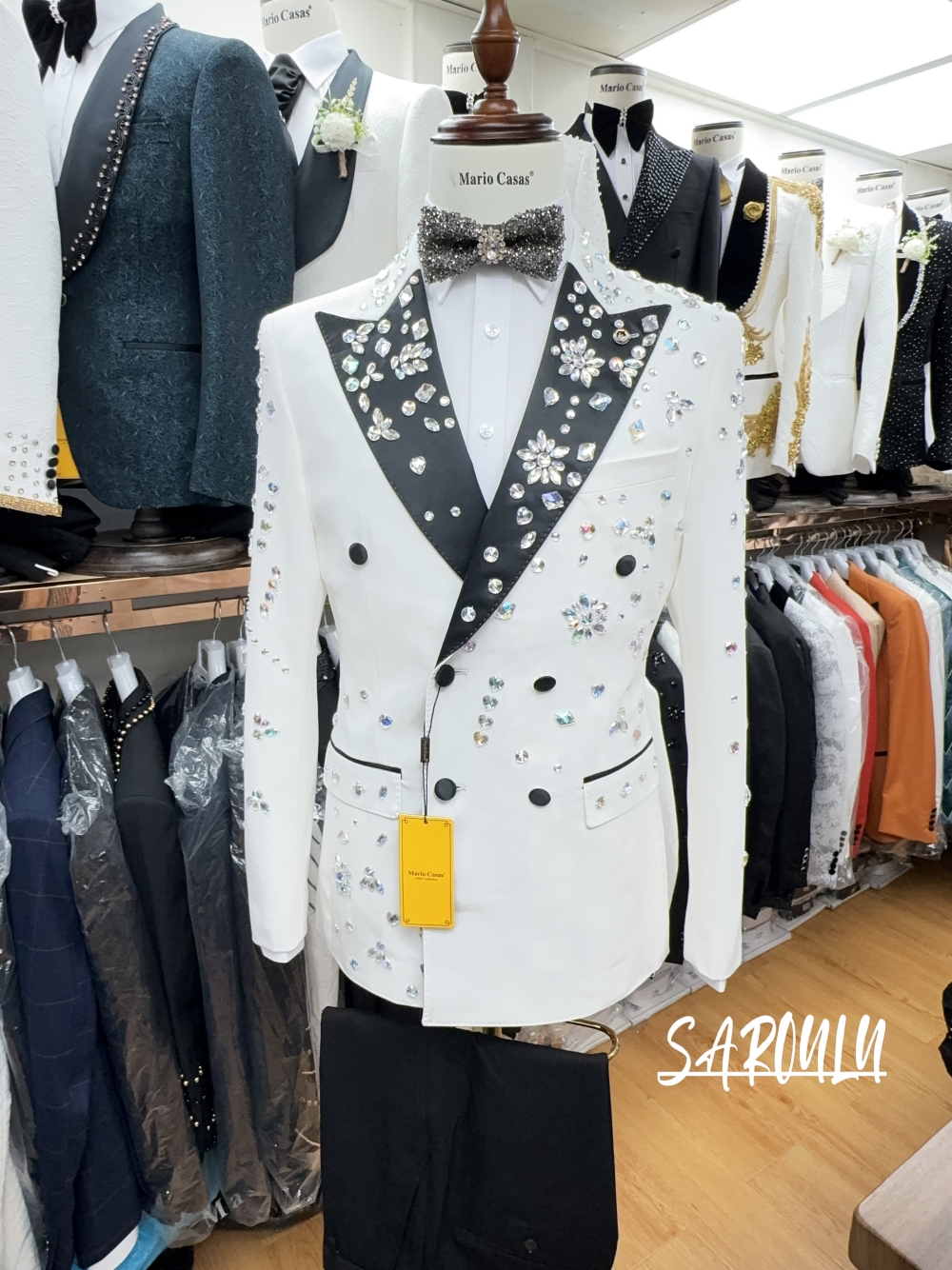 Formal Men Party Wear Jacket - 2025 Sparkly In Stock Crystals Men's