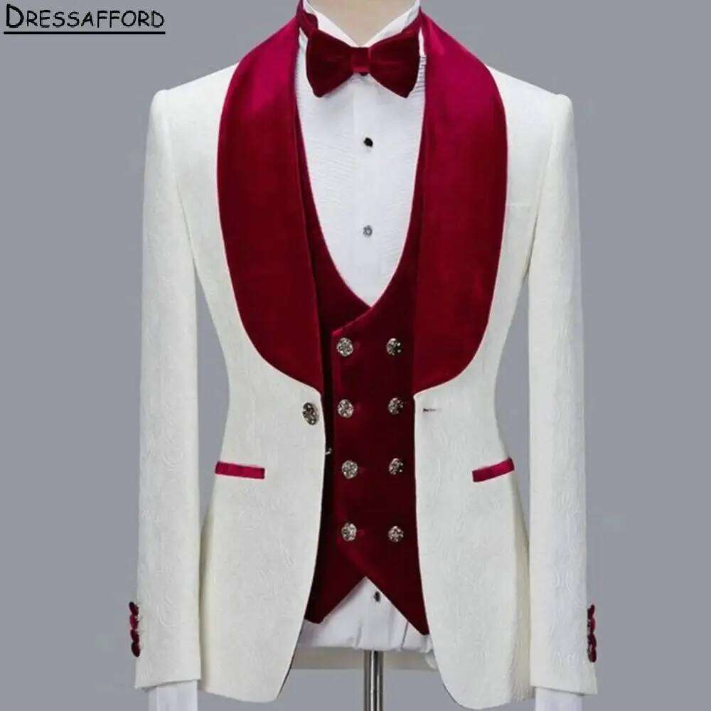 Formal Men Party Wear Jacket - Elegant Formal Men Suits Three Pieces