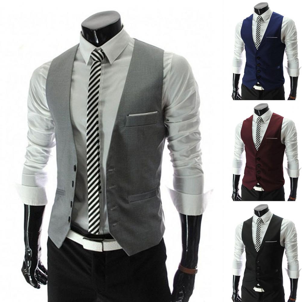 Men Formal Wear Vest - Men Vest Single Breasted Suit Vest