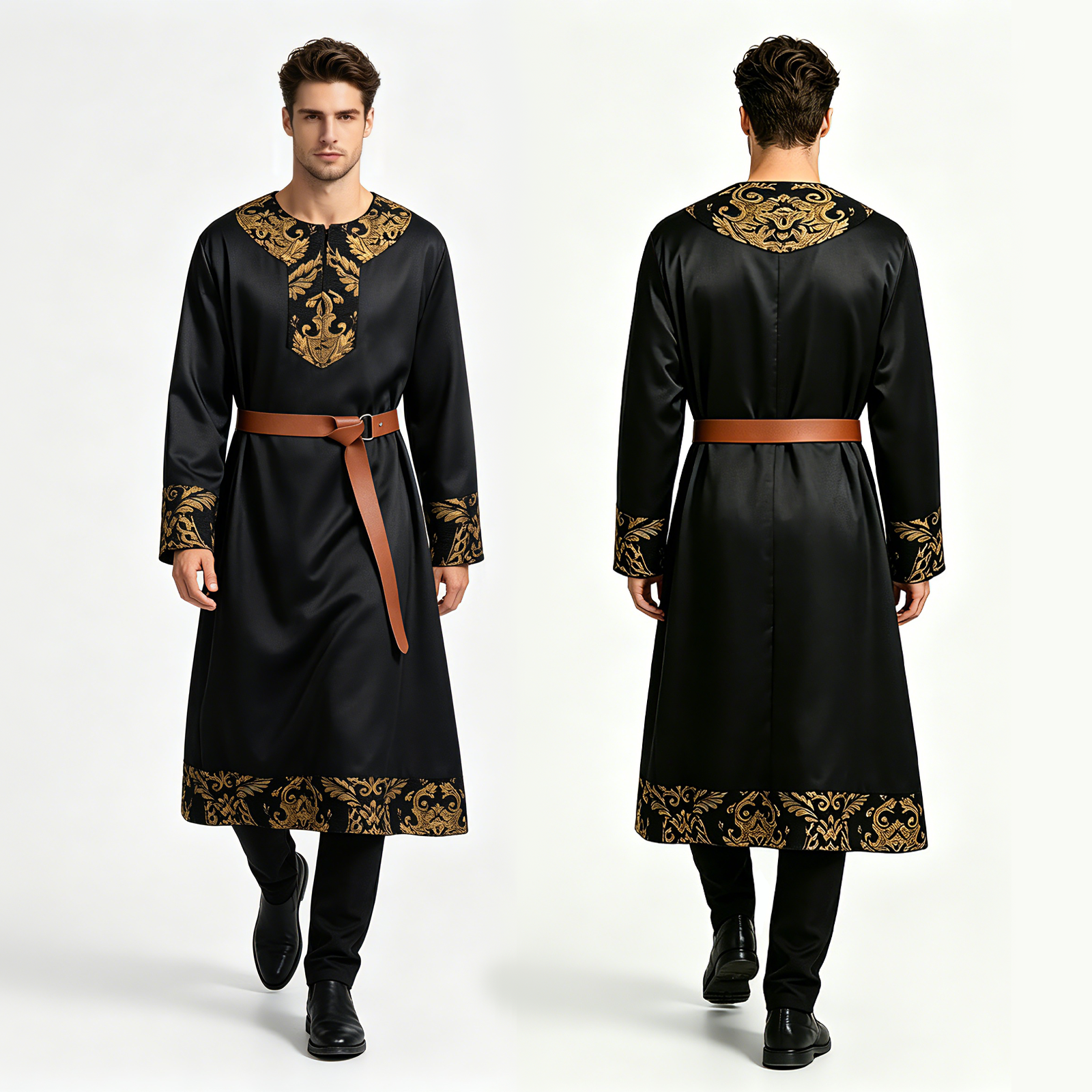 Men'S Formal Wear Belt - Men's Medieval Renaissance Tunic Robe, Vintage