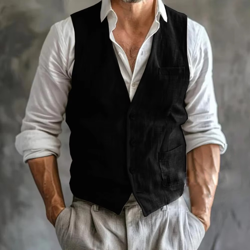 Men's Linen Vest Summer Male G - مراجعة Men Formal Wear Vest وسعره