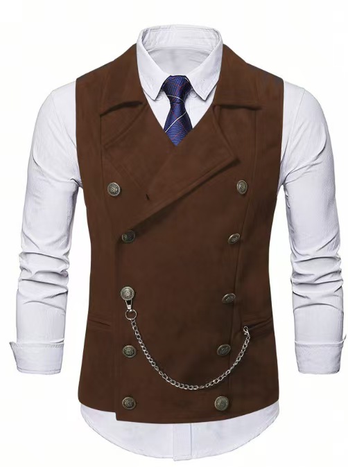 Men's Double Breasted Vest wit - مراجعة Men Formal Wear Vest وسعره