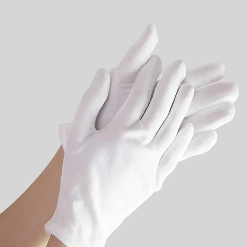 1pair White Cotton Gloves Men  - مراجعة Formal Wear Gloves Men وسعره