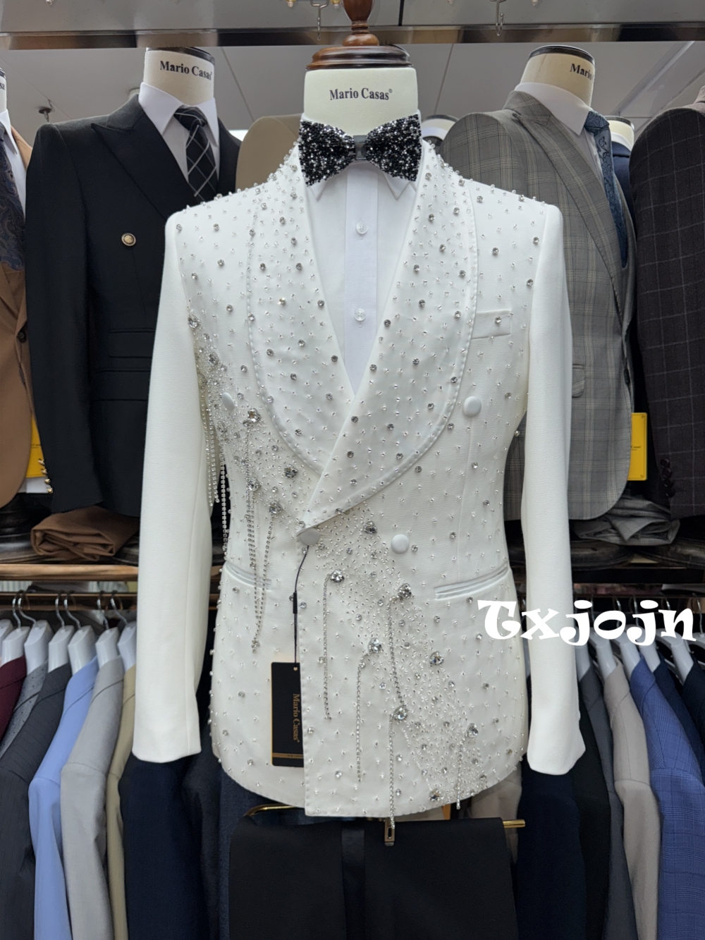 Silver Beaded Crystal Suit Jac - مراجعة Formal Men Party Wear Jacket وسعره