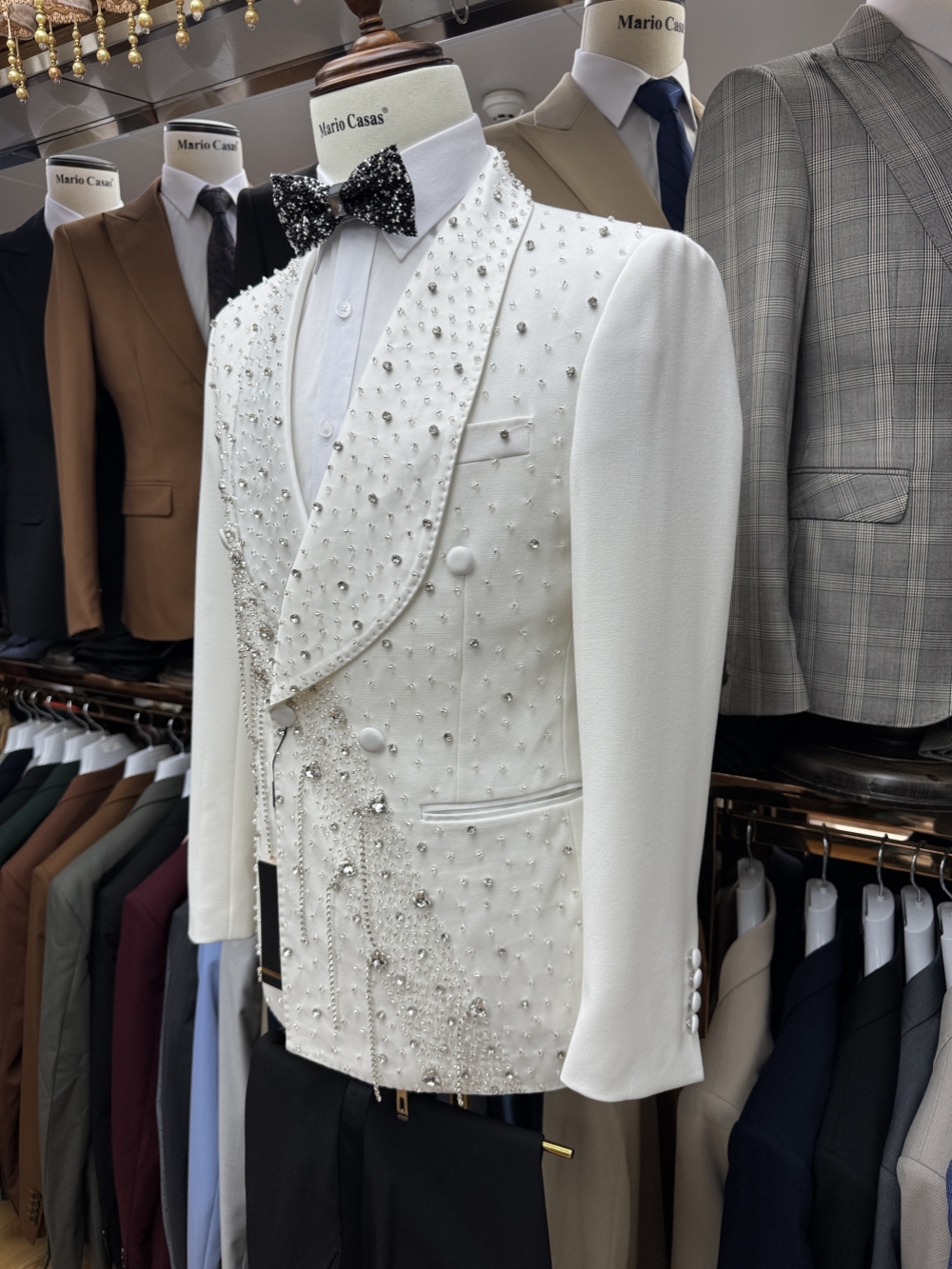 Silver Beaded Crystal Suit Jac - مراجعة Formal Men Party Wear Jacket وسعره