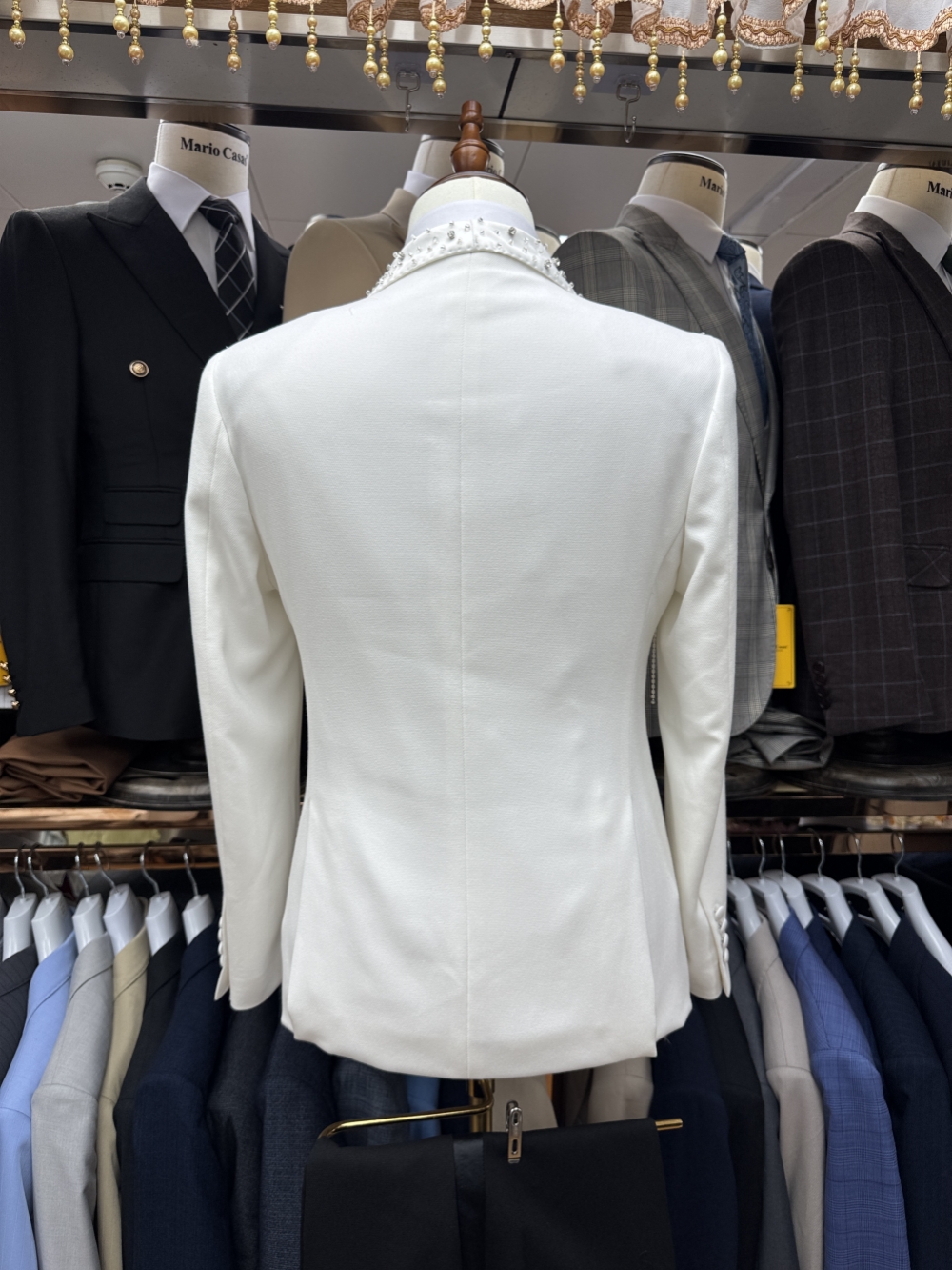 Silver Beaded Crystal Suit Jac - مراجعة Formal Men Party Wear Jacket وسعره