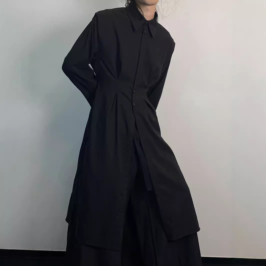 Y2K Gothic Trench Coat Men Dar - مراجعة Men'S Formal Wear Belt وسعره