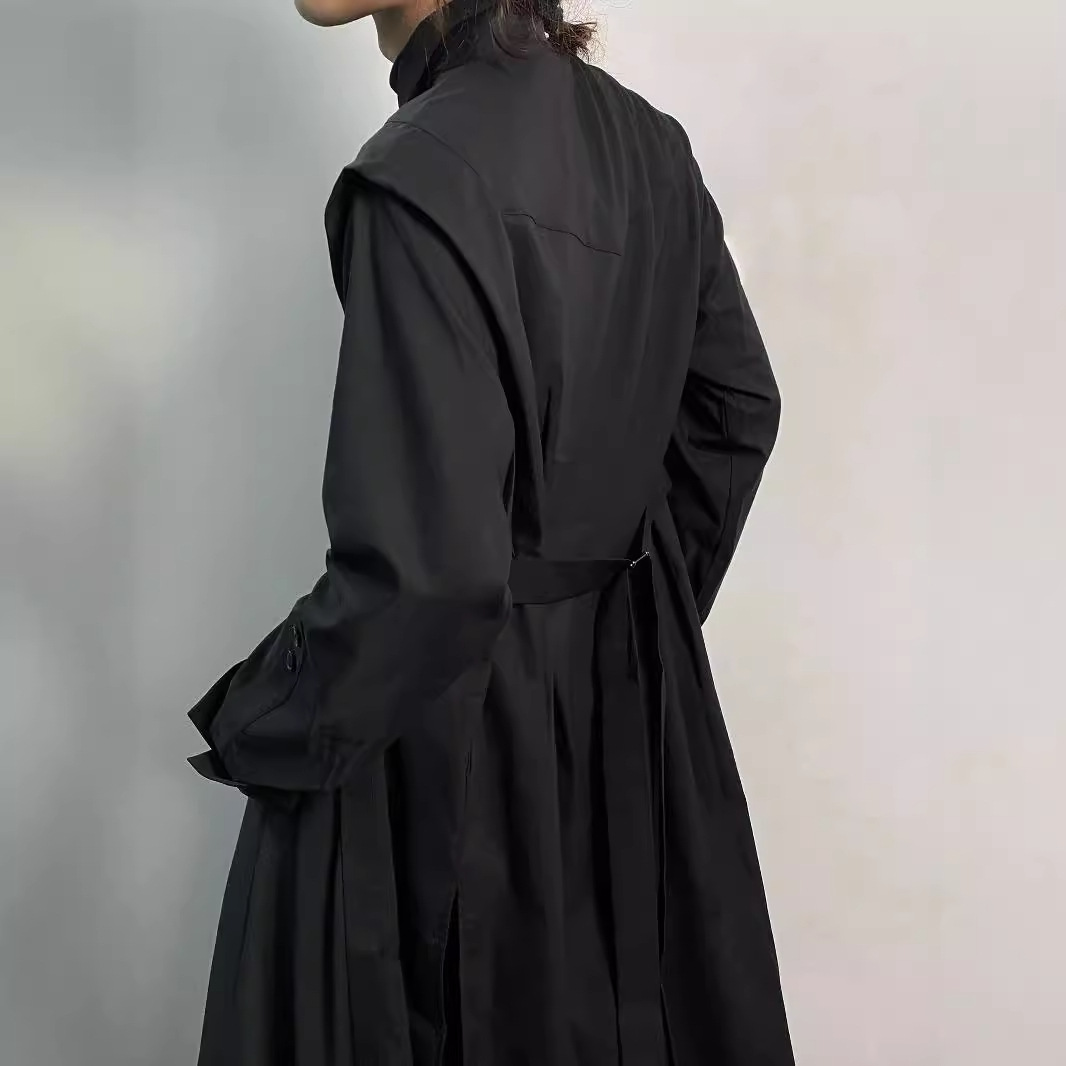 Y2K Gothic Trench Coat Men Dar - مراجعة Men'S Formal Wear Belt وسعره