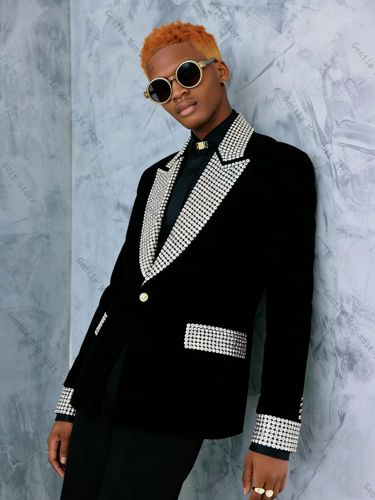 Velvet Men Suit Set 2 Pcs Blaz - مراجعة Formal Wear For Men Black Suit وسعره