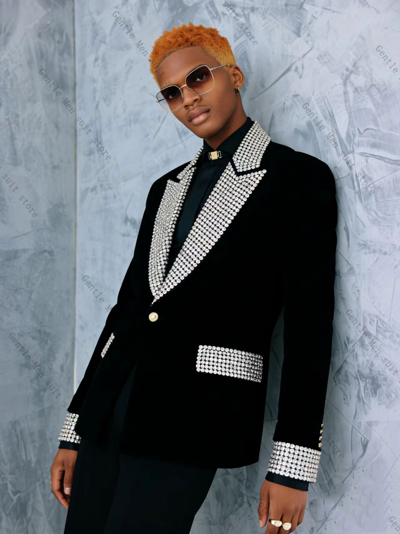 Velvet Men Suit Set 2 Pcs Blaz - مراجعة Formal Wear For Men Black Suit وسعره