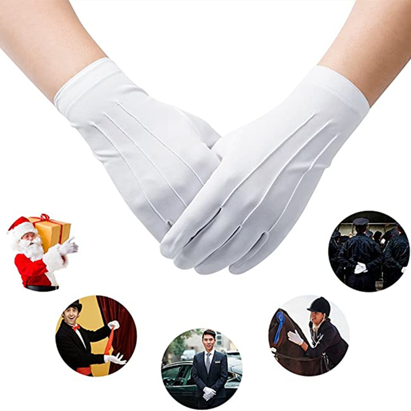 4PCS White Cotton Gloves Men F - مراجعة Formal Wear Gloves Men وسعره