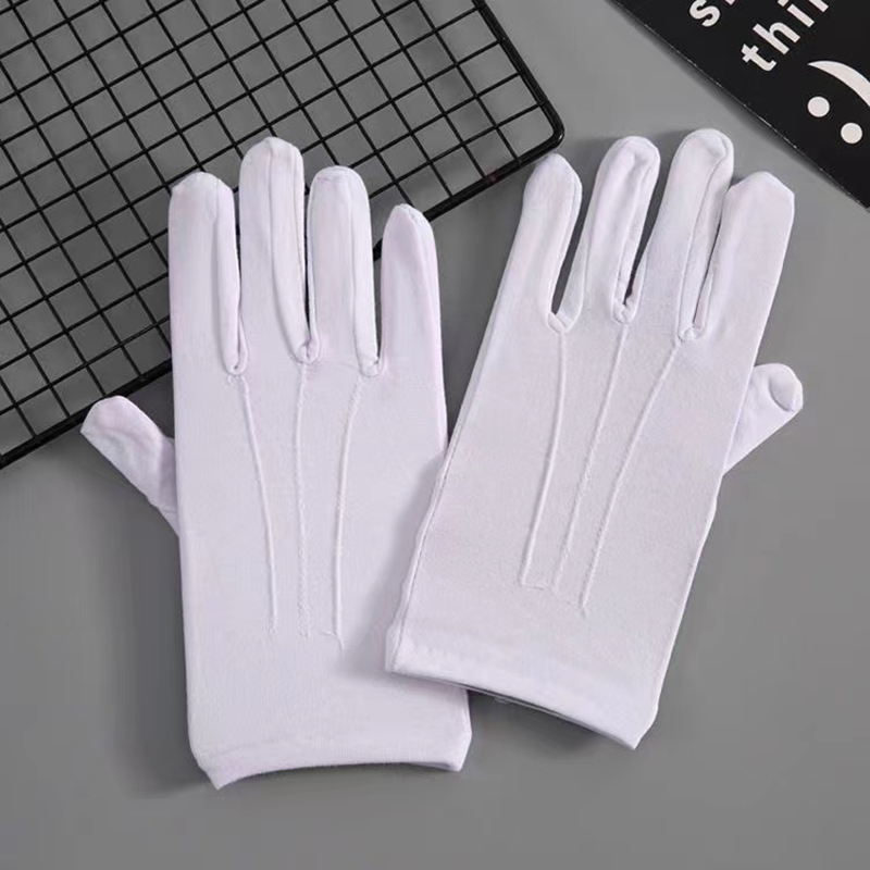 4PCS White Cotton Gloves Men F - مراجعة Formal Wear Gloves Men وسعره