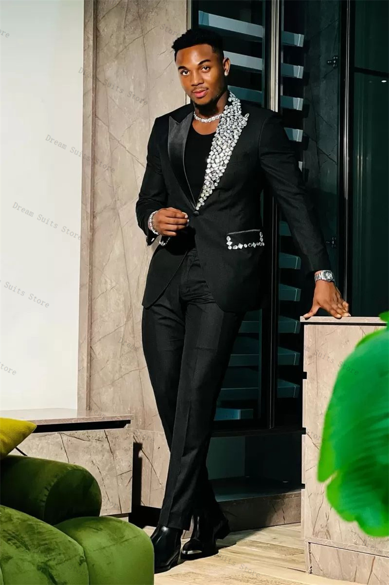 Crystals Formal Men Suit Set 2 - مراجعة Men Formal Wear Wedding Guest وسعره