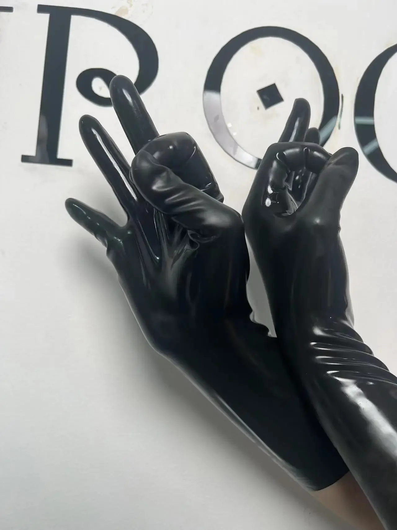 latex fetish man gloves  rubbe - مراجعة Formal Wear Gloves Men وسعره
