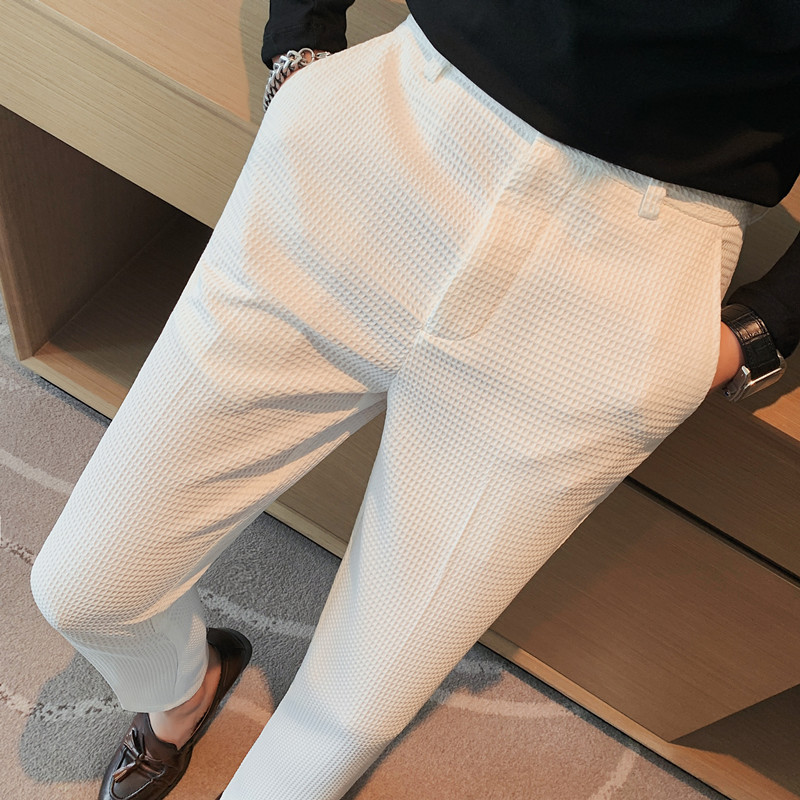 2024 Autumn New Waffle Stretch - مراجعة Men Formal Wear Set وسعره