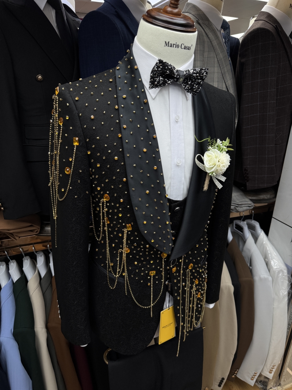 New Golden Beaded Tassel Suit  - مراجعة Men'S Formal Wear In Wedding وسعره