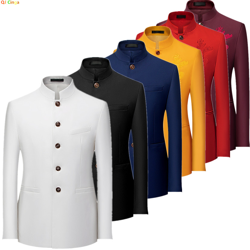 2026 Men's Chinese Style Long  - مراجعة Formal Wear For Men Black Suit وسعره