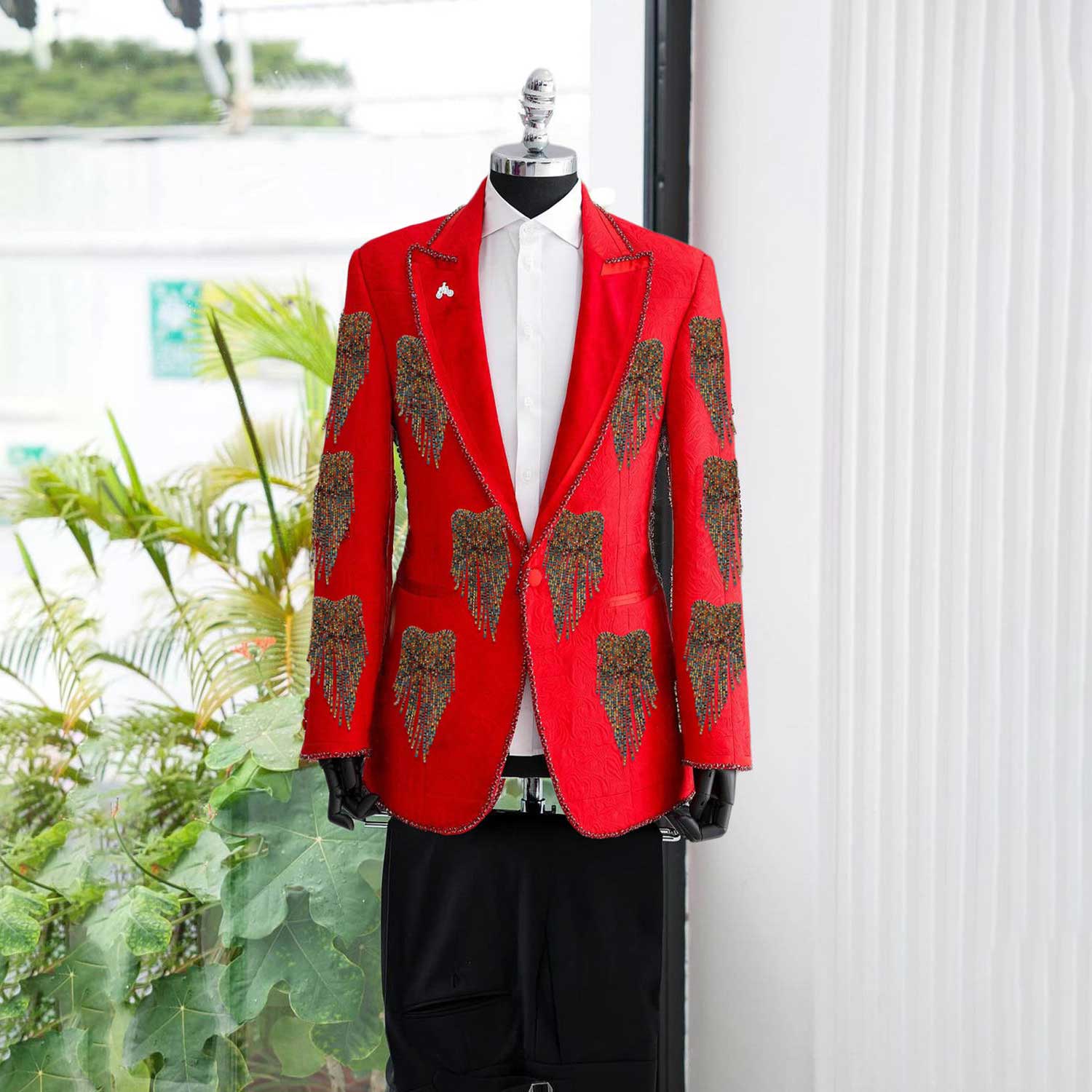 Fashion Wedding Men Suit Cryst - مراجعة Formal Wear For Men Black Suit وسعره