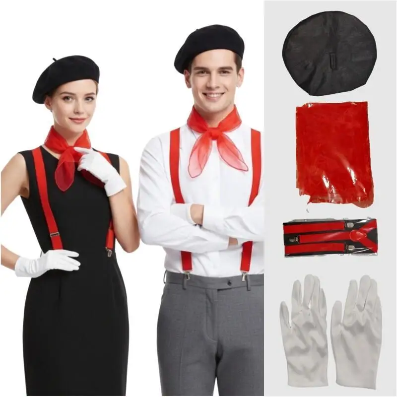 4PCS Men Women Mime Costume Ha - مراجعة Formal Wear Gloves Men وسعره