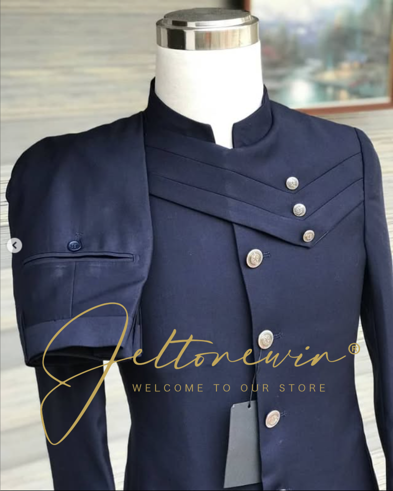Men's Navy Blue Suit Set with  - مراجعة Men'S Formal Wear In Wedding وسعره