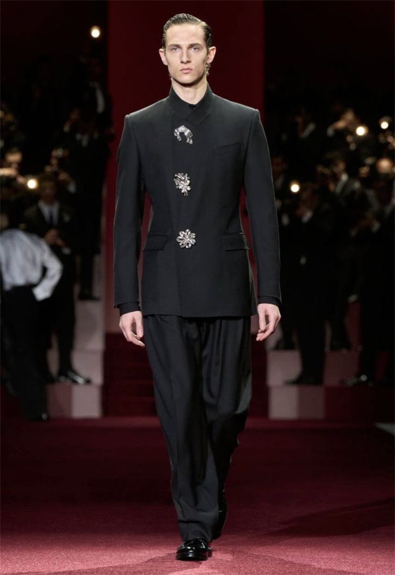 Black Crystals Men Suit Set 2  - مراجعة Formal Wear For Men Black Suit وسعره