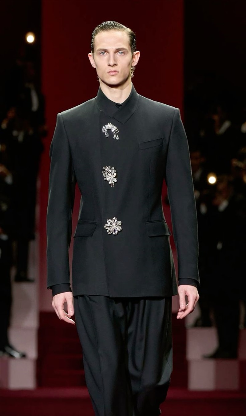Black Crystals Men Suit Set 2  - مراجعة Formal Wear For Men Black Suit وسعره