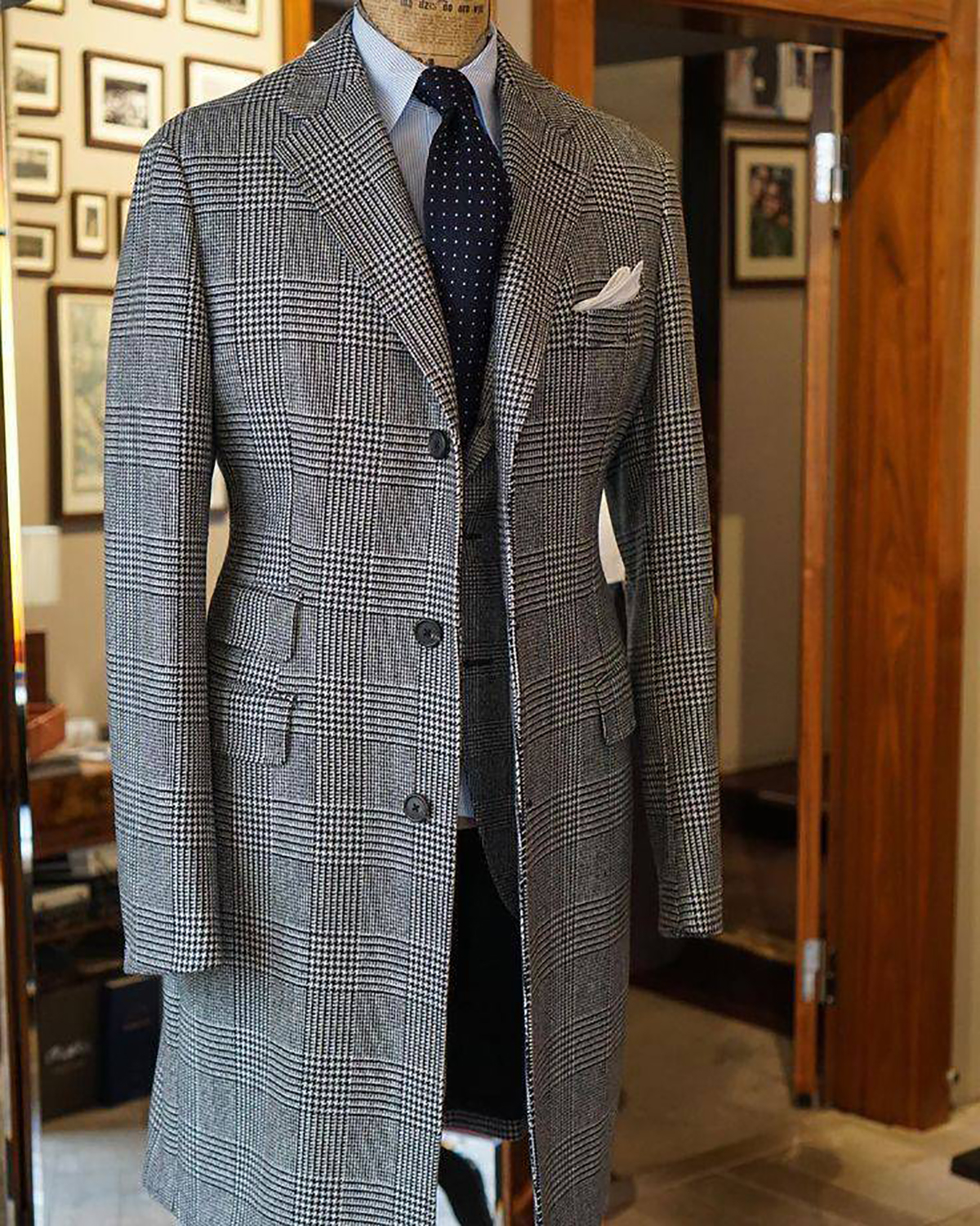 Plaid Woolen Overcoat Jacket F - مراجعة Men'S Formal Wear Belt وسعره