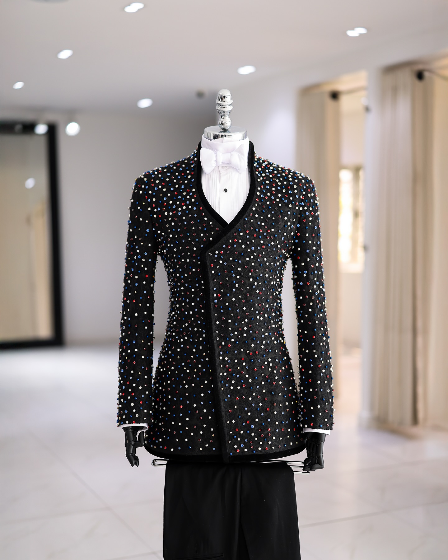 Colorful Crystals Men Suits Se - مراجعة Formal Wear For Men Black Suit وسعره