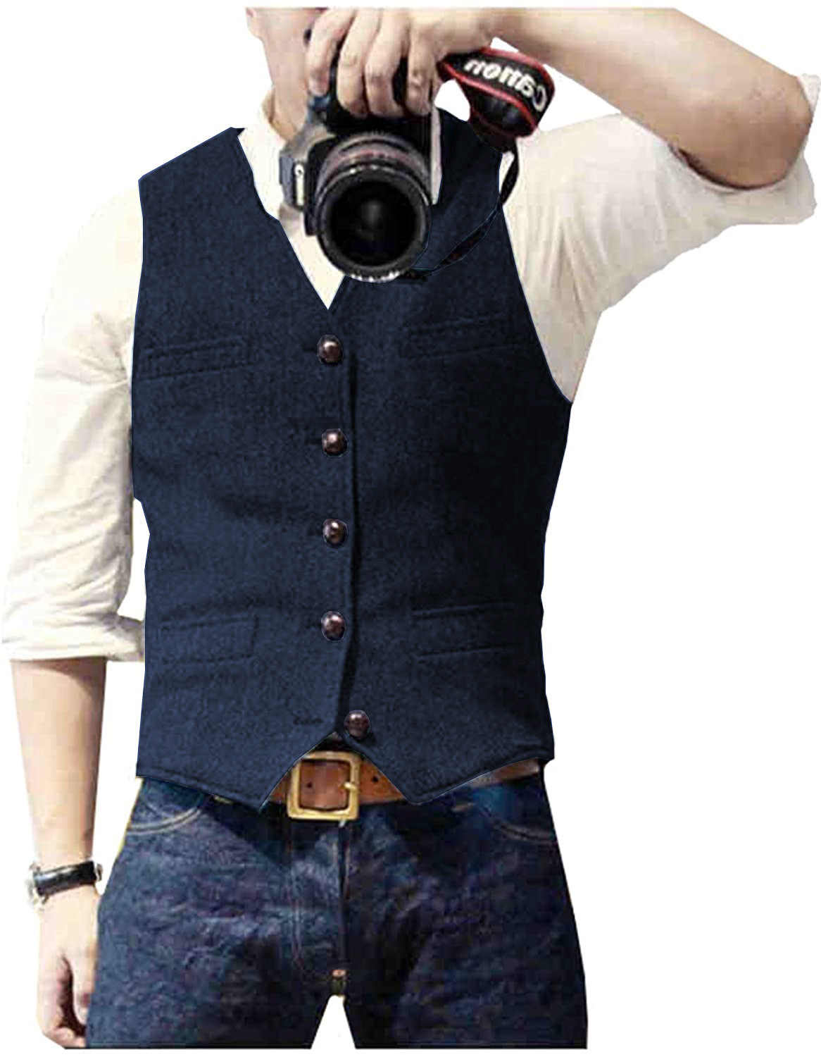 Men's Suit Vest V Neck Wool He - مراجعة Men Formal Wear Vest وسعره