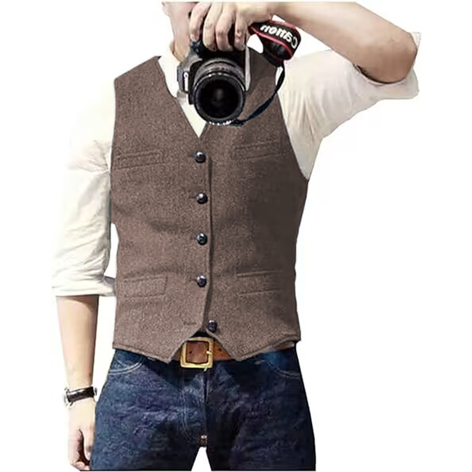 Men's Suit Vest V Neck Wool He - مراجعة Men Formal Wear Vest وسعره