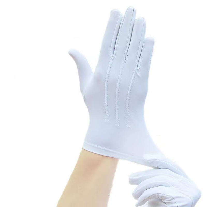4PCS White Cotton Gloves Men F - مراجعة Formal Wear Gloves Men وسعره
