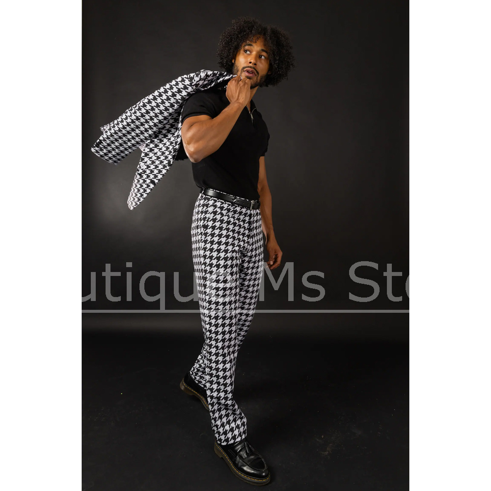 Black White Houndstooth Men's  - مراجعة Formal Wear For Men Black Suit وسعره