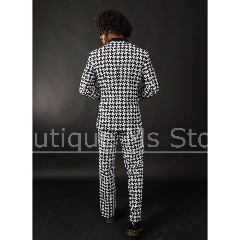 Black White Houndstooth Men's  - مراجعة Formal Wear For Men Black Suit وسعره