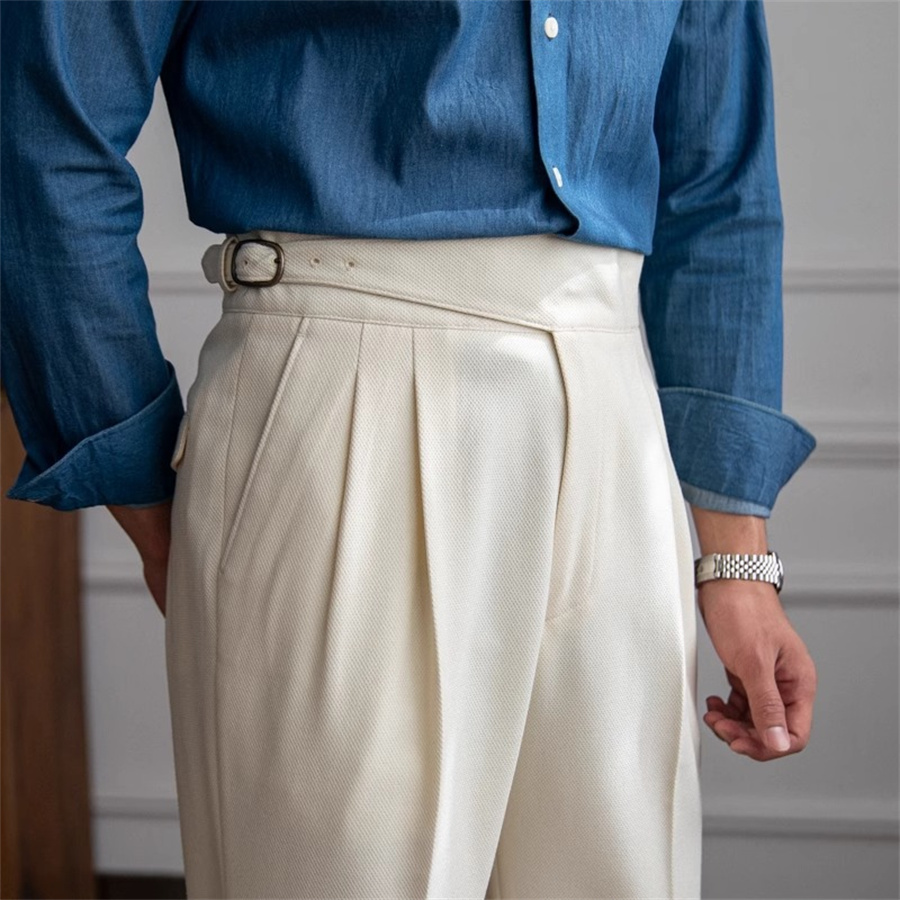 Men Solid Color Suit Trousers  - مراجعة Men'S Formal Wear Belt وسعره