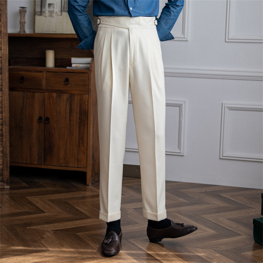 Men Solid Color Suit Trousers  - مراجعة Men'S Formal Wear Belt وسعره