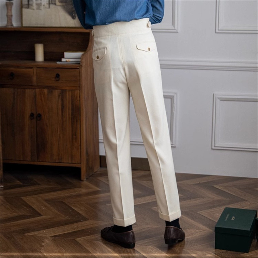 Men Solid Color Suit Trousers  - مراجعة Men'S Formal Wear Belt وسعره
