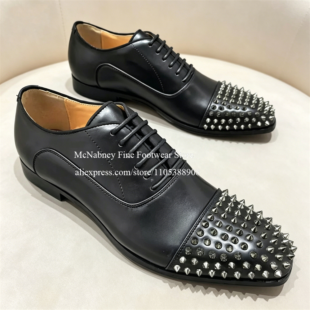 Spike Studs Leather Dress Shoe - مراجعة Men'S Formal Wear In Wedding وسعره