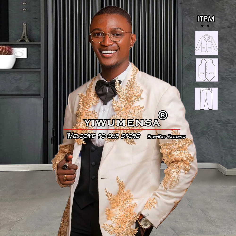 Customized 3 Pieces Suits Men  - مراجعة Formal Men Party Wear Jacket وسعره