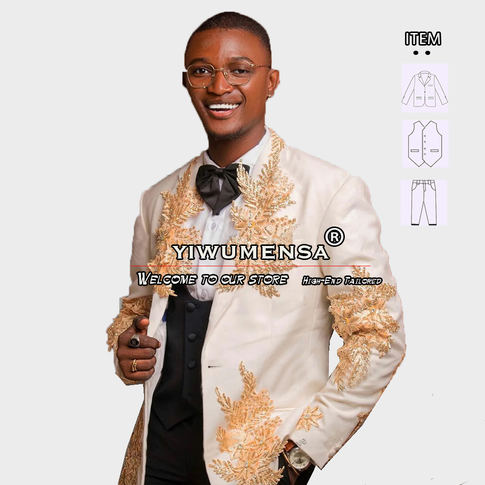 Customized 3 Pieces Suits Men  - مراجعة Formal Men Party Wear Jacket وسعره