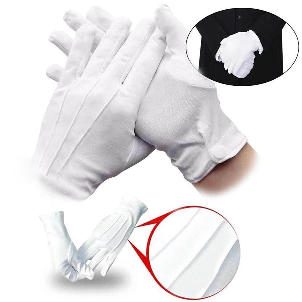 1 Pair White Cotton Gloves Adu - مراجعة Formal Wear Gloves Men وسعره