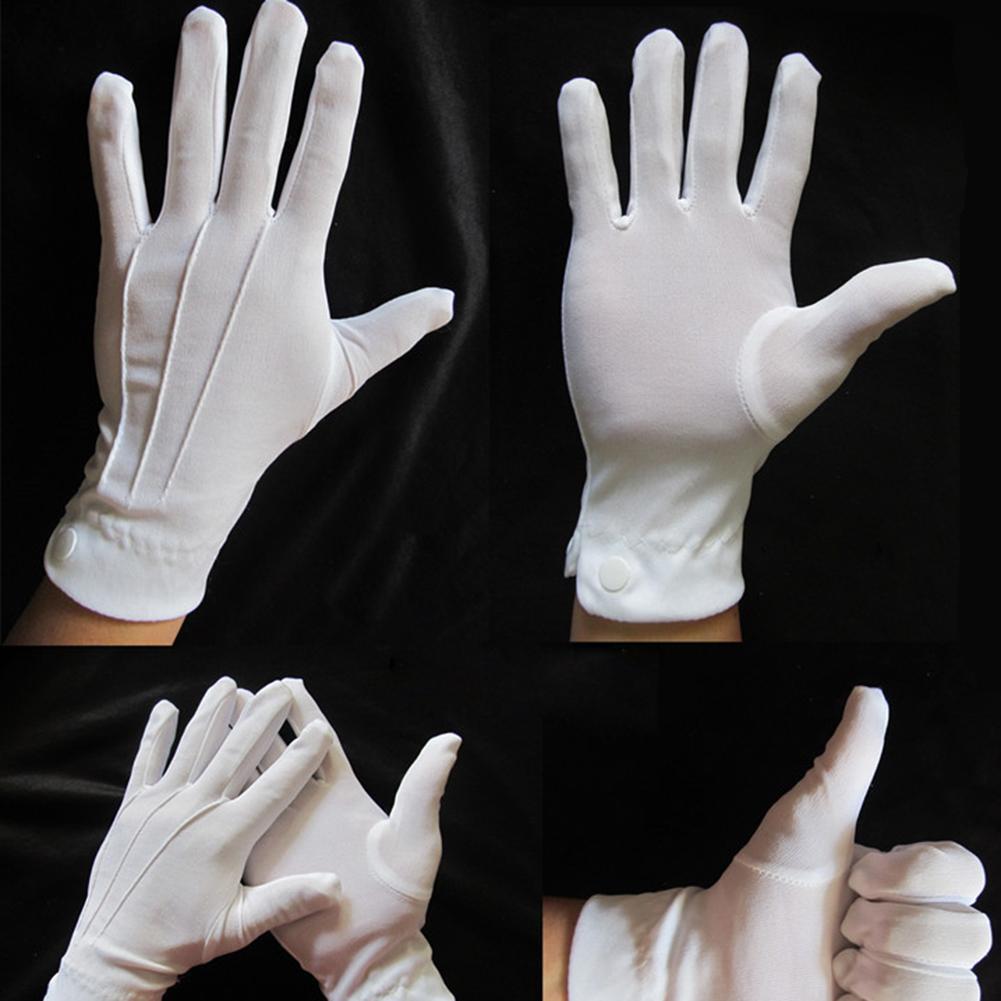 1 Pair White Cotton Gloves Adu - مراجعة Formal Wear Gloves Men وسعره
