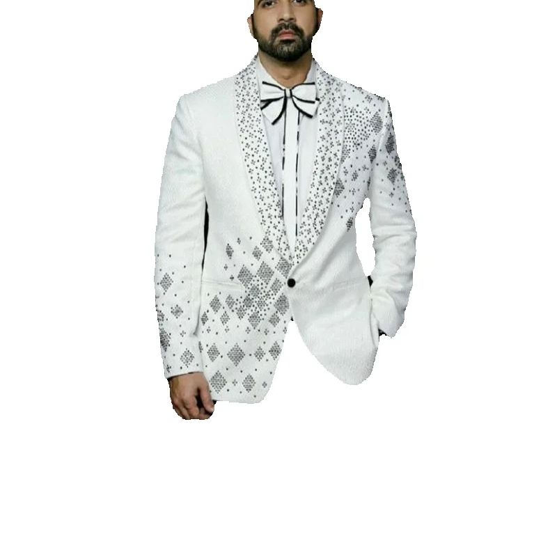 Crystals Men Suit Set 2 Pcs Gr - مراجعة Formal Wear For Men Black Suit وسعره