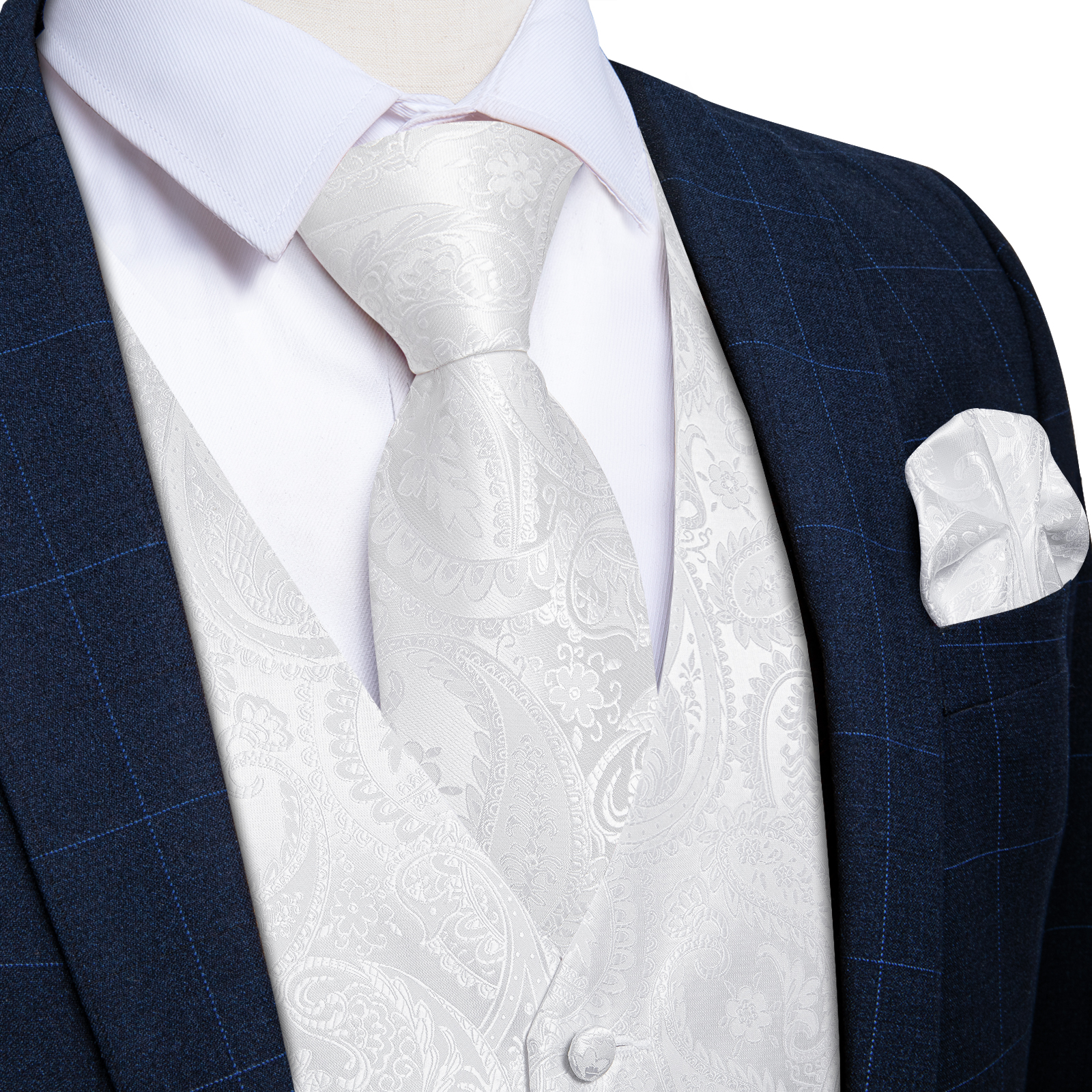 Pure White Wedding Vest for Ma - مراجعة Men Formal Wear Vest وسعره