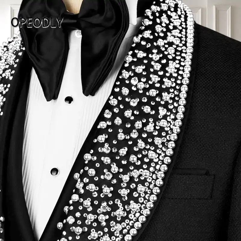 OPEODLY Men s Black Tuxedo Sui - مراجعة Formal Wear For Men Black Suit وسعره