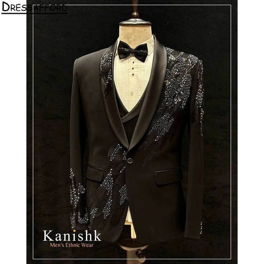 Black Formal Wedding Suits Lux - مراجعة Formal Wear For Men Black Suit وسعره