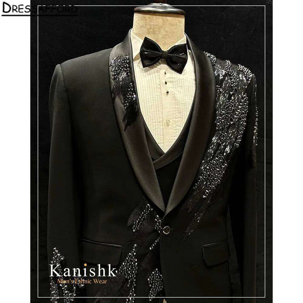 Black Formal Wedding Suits Lux - مراجعة Formal Wear For Men Black Suit وسعره