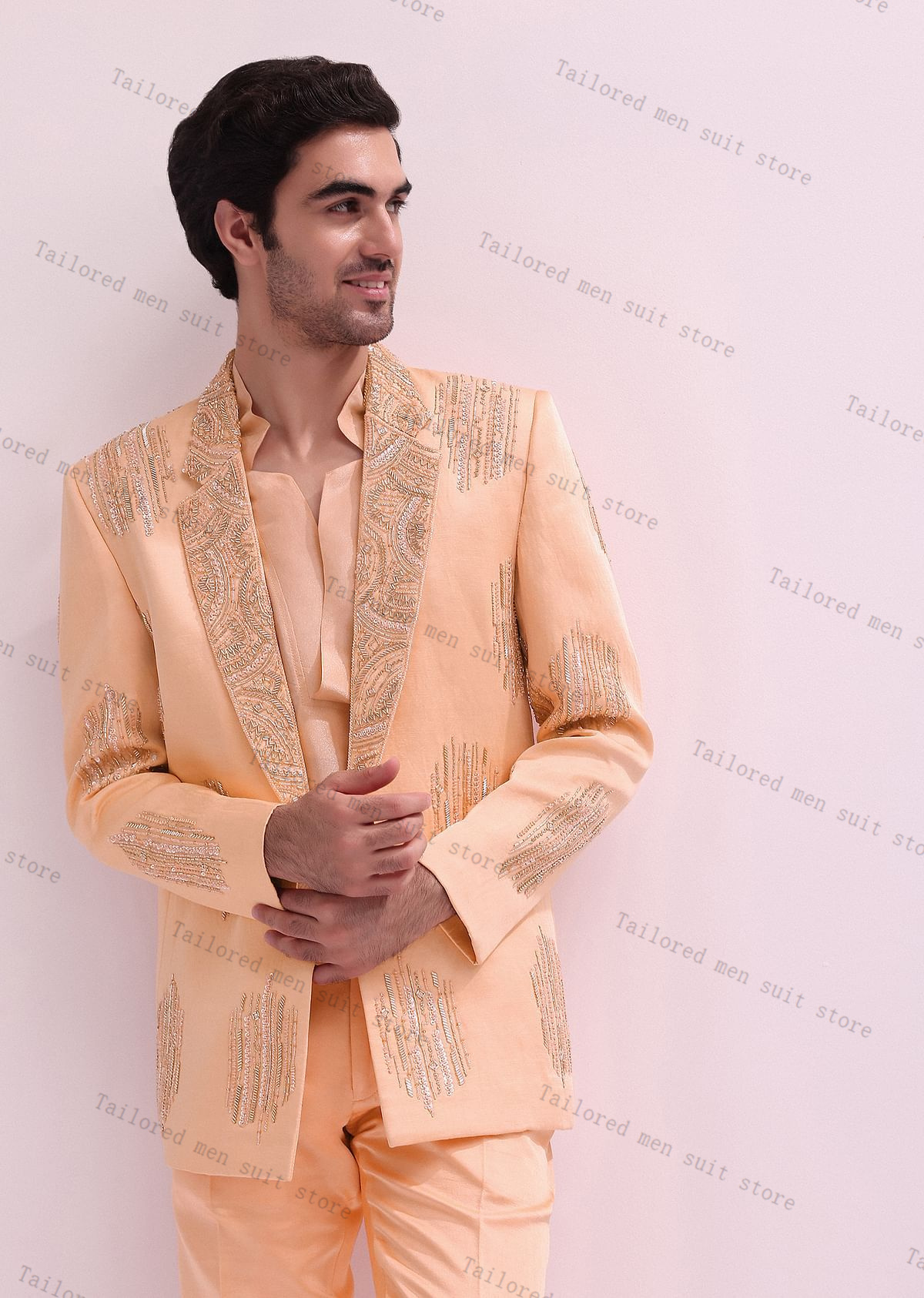Luxury Crystals Men Suits Set  - مراجعة Men Formal Wear Wedding Guest وسعره