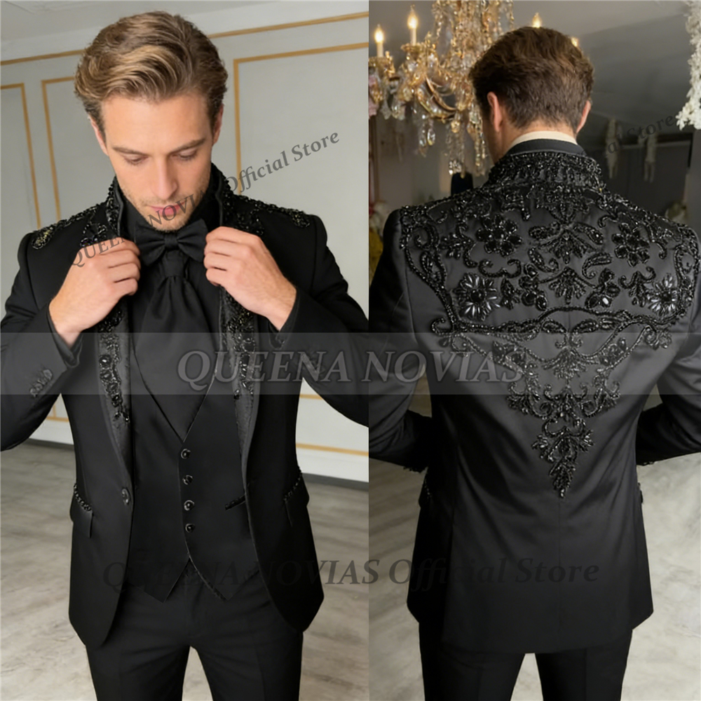Male Fashion Groom Wedding Sui - مراجعة Formal Wear For Men Black Suit وسعره